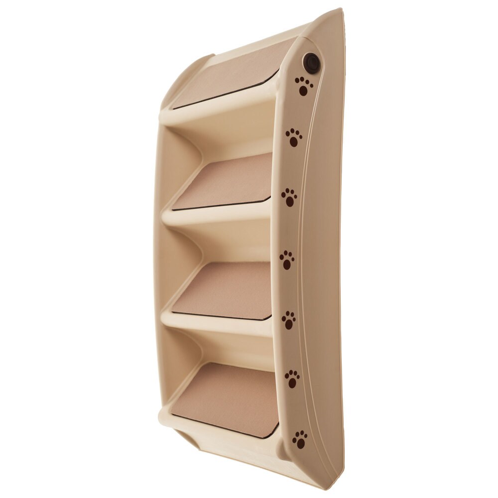 Petmaker Folding Home & Vehicle Carpeted 4-Step Dog & Pet Stairs