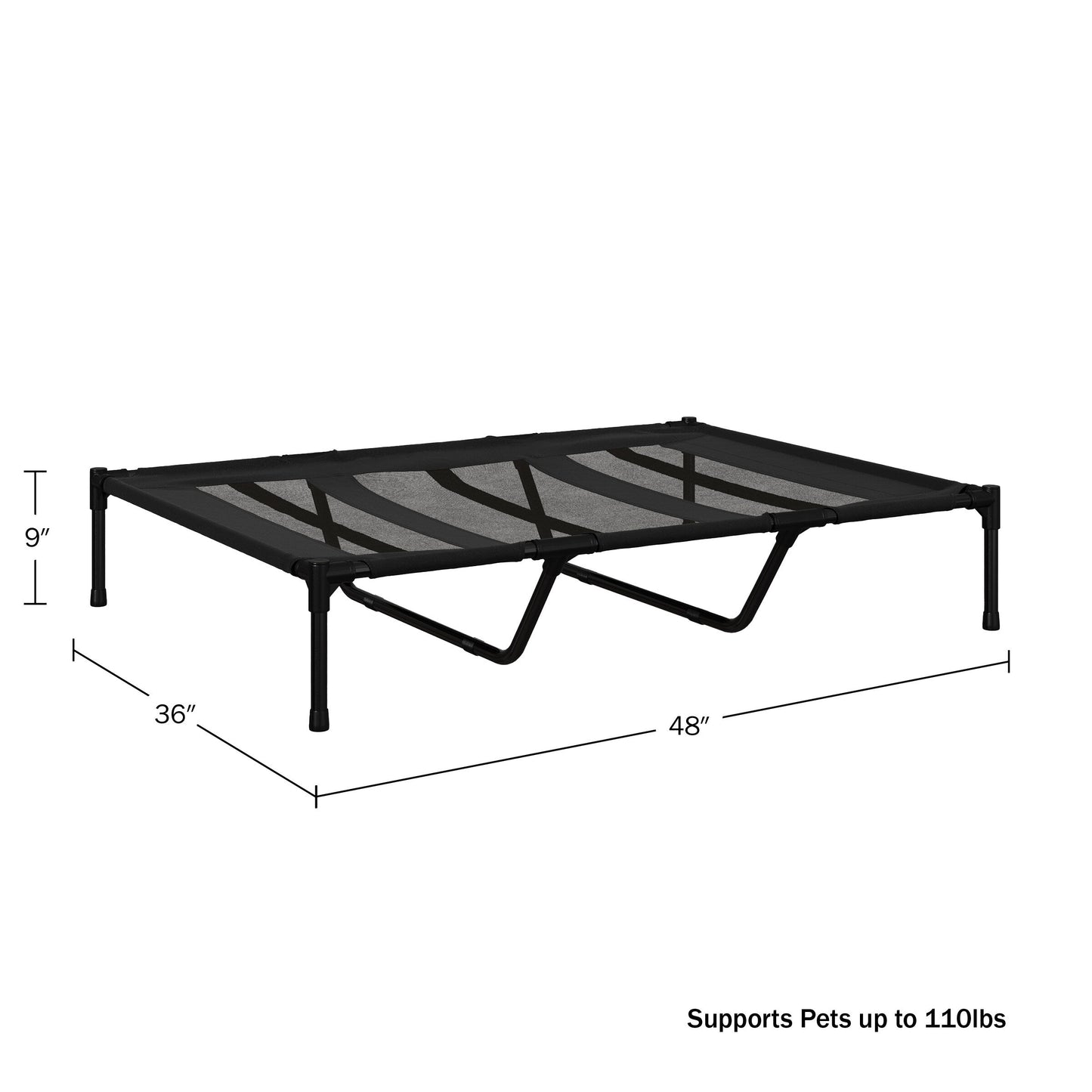 Petmaker Steel Frame Elevated Dog Bed with Non-Slip Feet - Indoor/Outdoor Puppy Cot for Pets