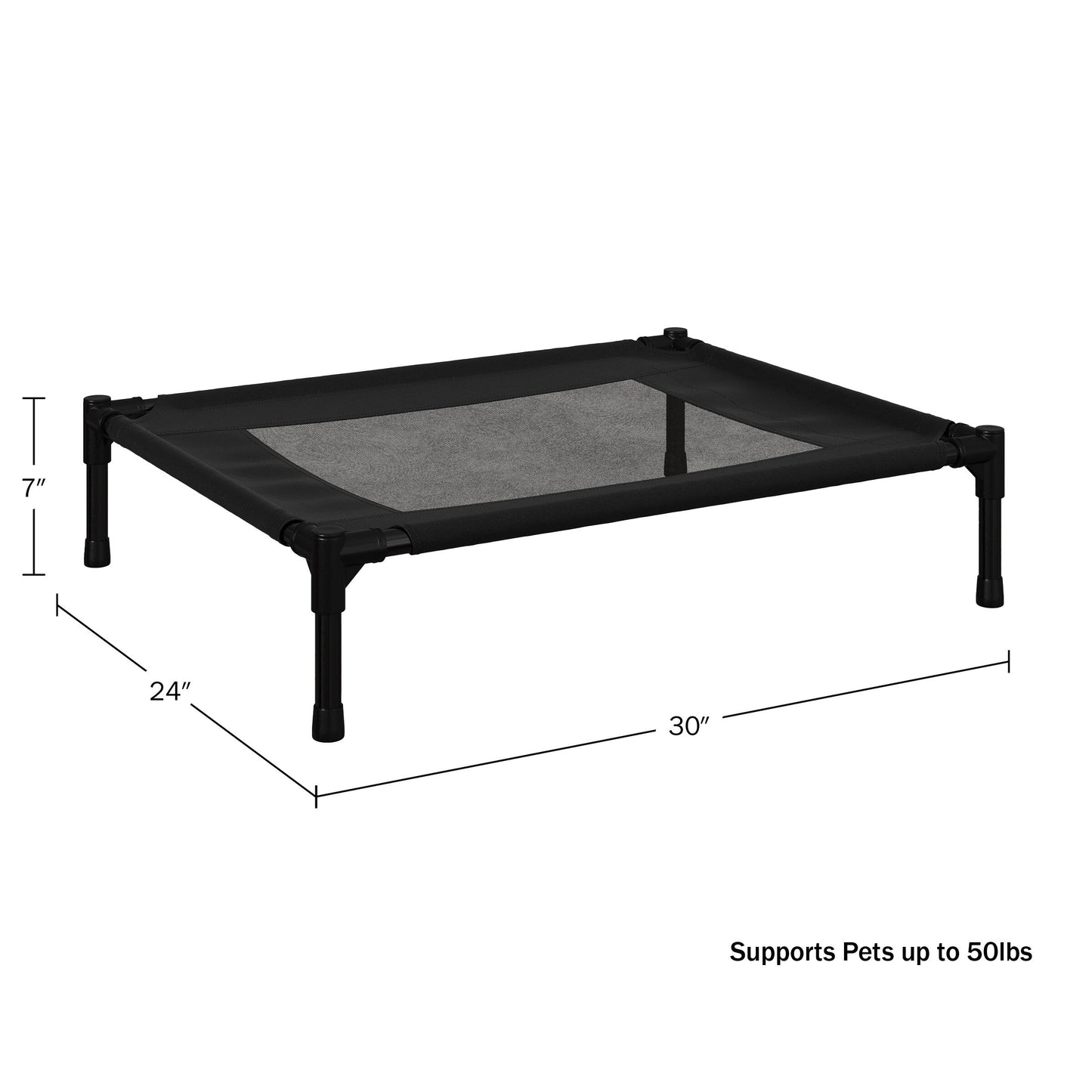 Petmaker Steel Frame Elevated Dog Bed with Non-Slip Feet - Indoor/Outdoor Puppy Cot for Pets