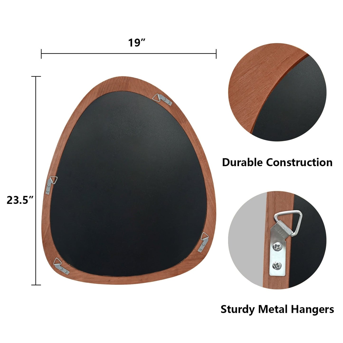 Pine Frame Cobblestone Shaped Asymmetrical Wall Mirror