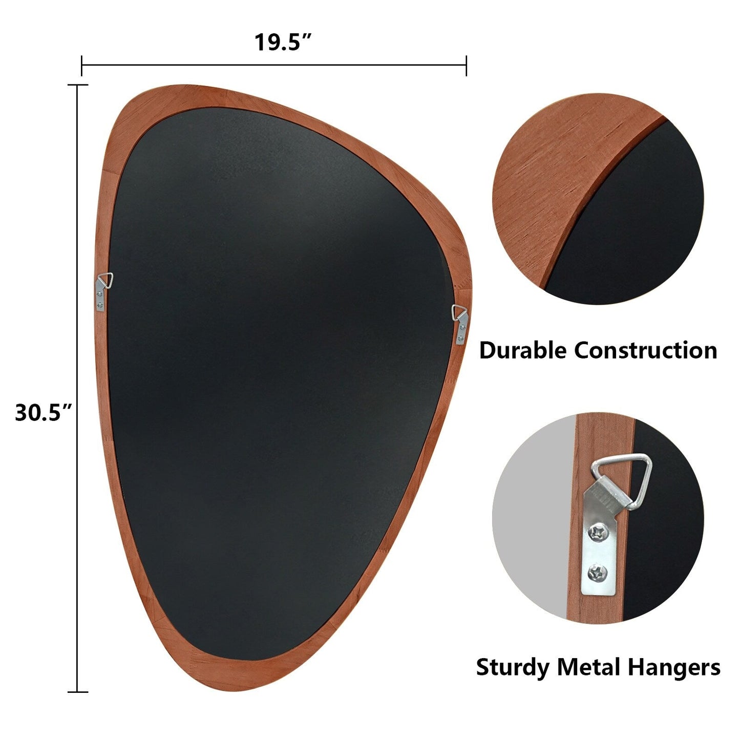 Pine Frame Cobblestone Shaped Asymmetrical Wall Mirror