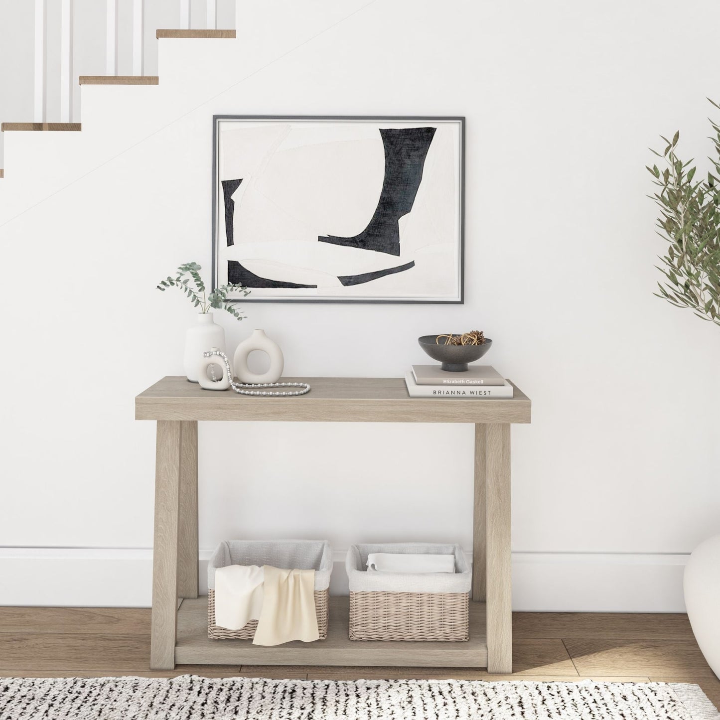 Plank and Beam Classic Console Table with Shelf - 46