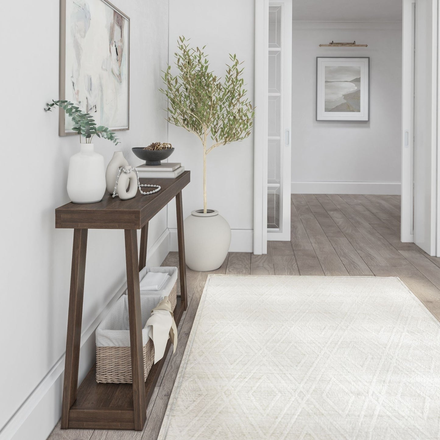 Plank and Beam Classic Console Table with Shelf - 46