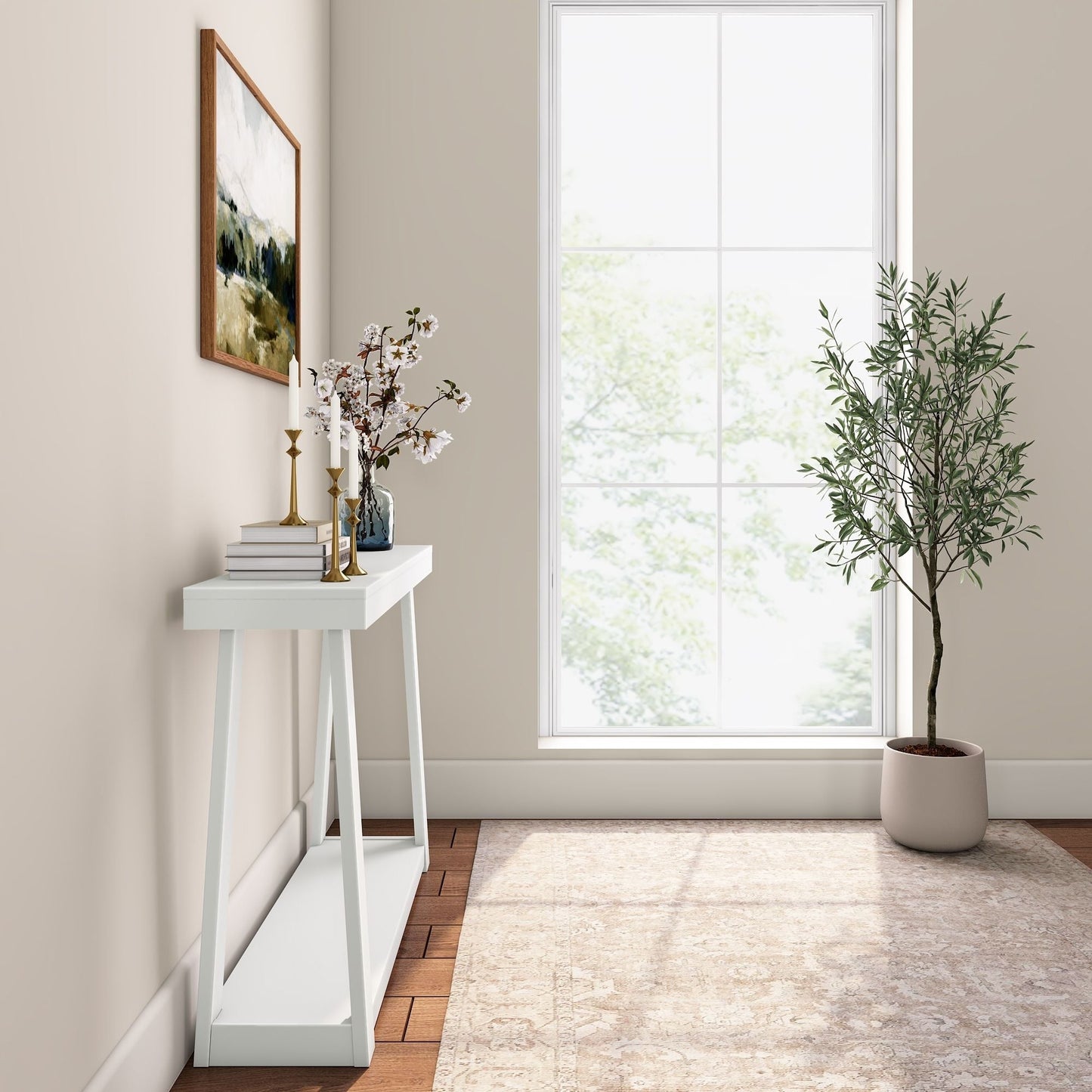 Plank and Beam Classic Console Table with Shelf - 46