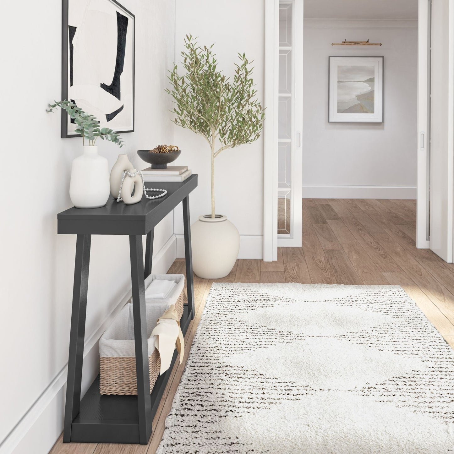 Plank and Beam Classic Console Table with Shelf - 46