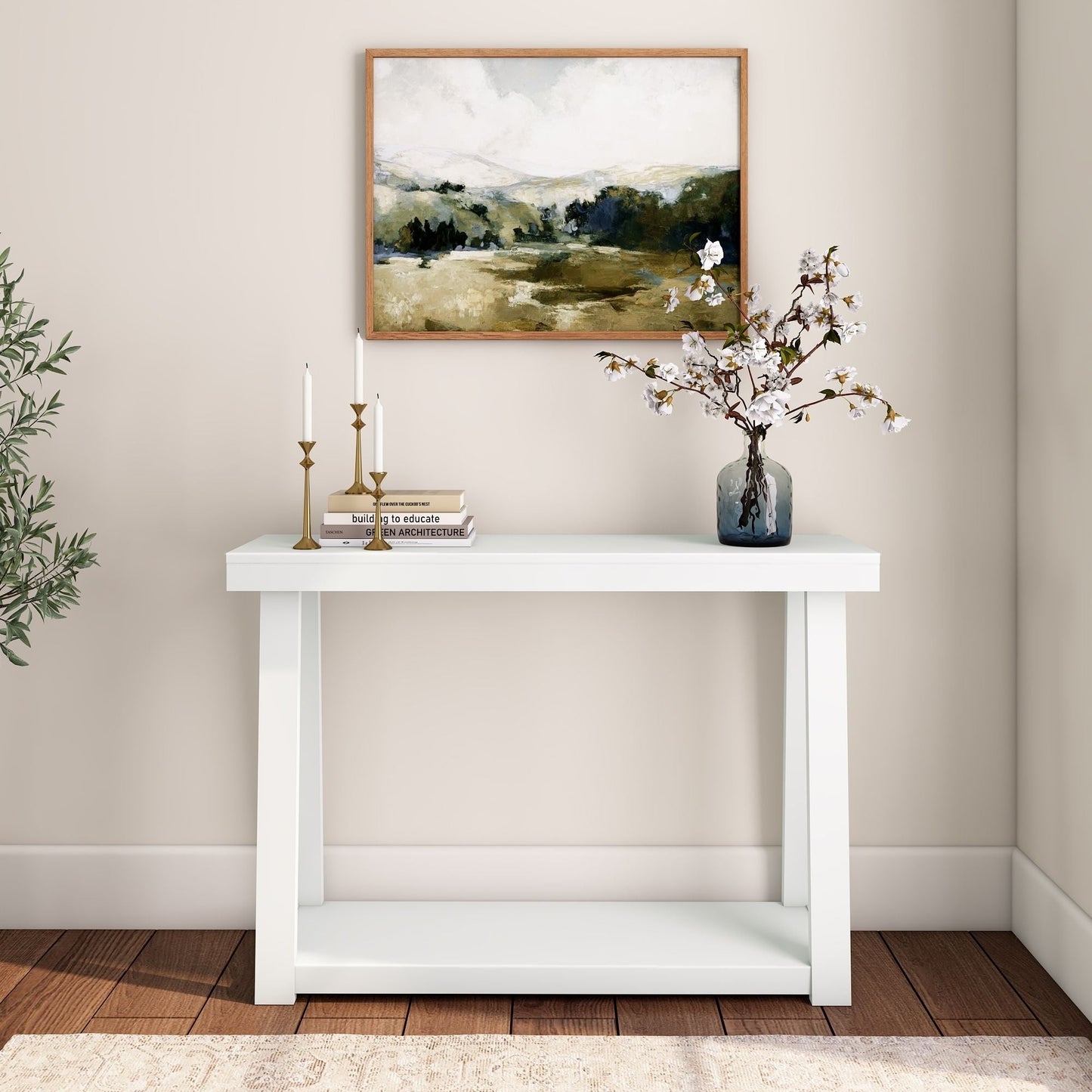 Plank and Beam Classic Console Table with Shelf - 46
