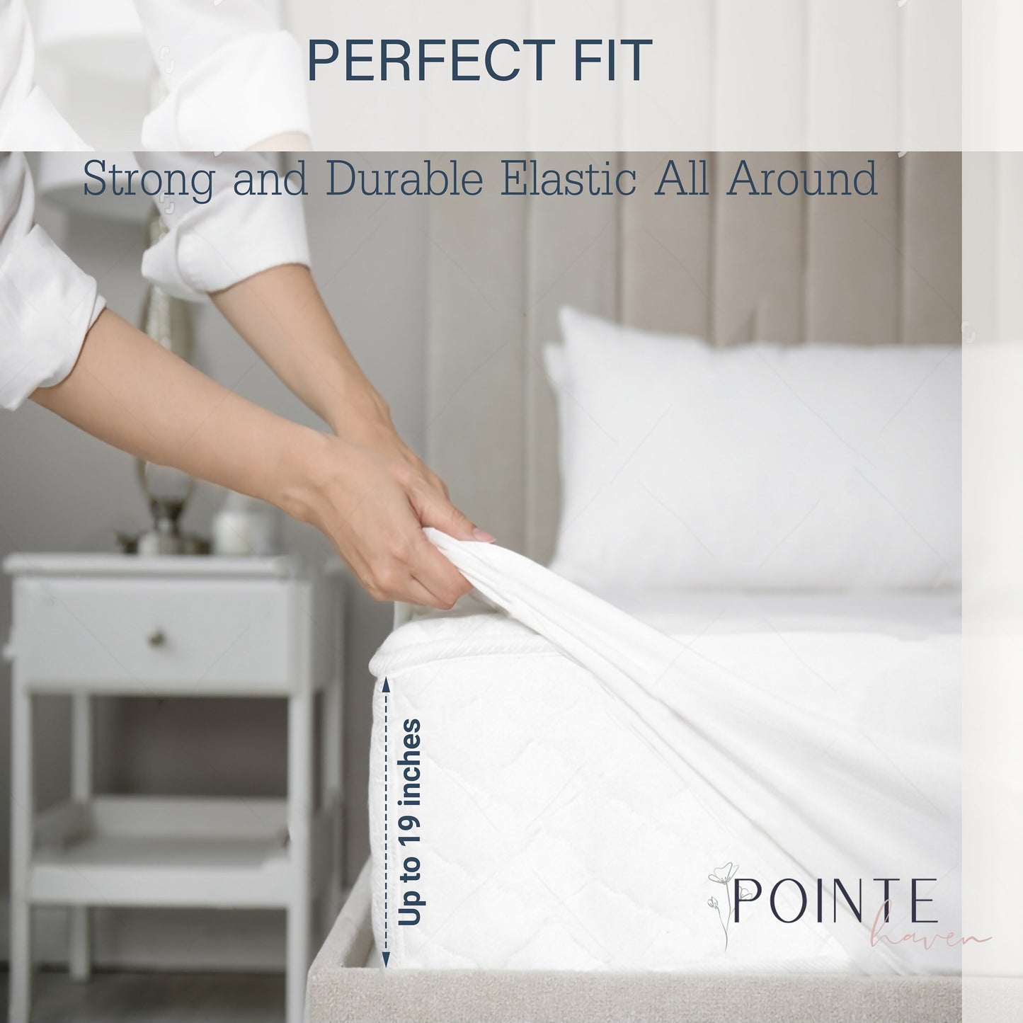Pointehaven Combed Cotton Percale Crisp Breathable Solid or Printed Sheet Set