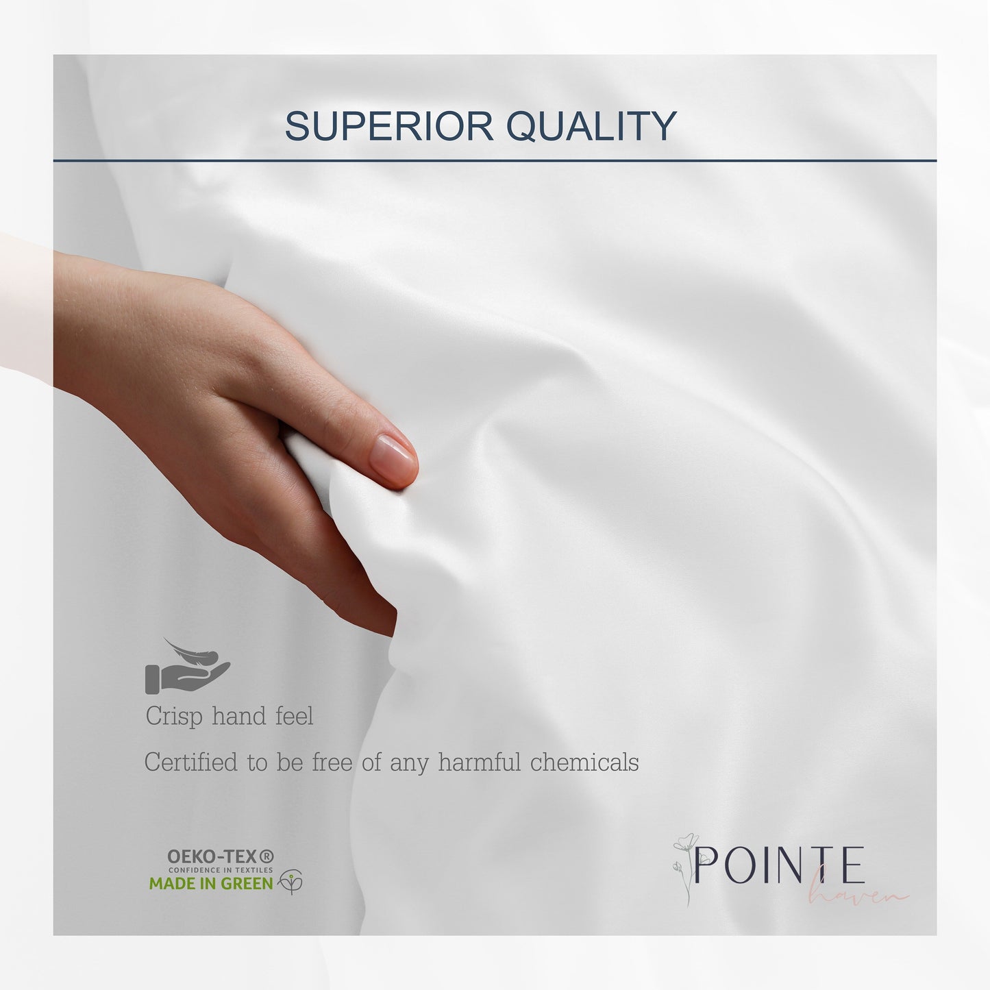 Pointehaven Combed Cotton Percale Crisp Breathable Solid or Printed Sheet Set