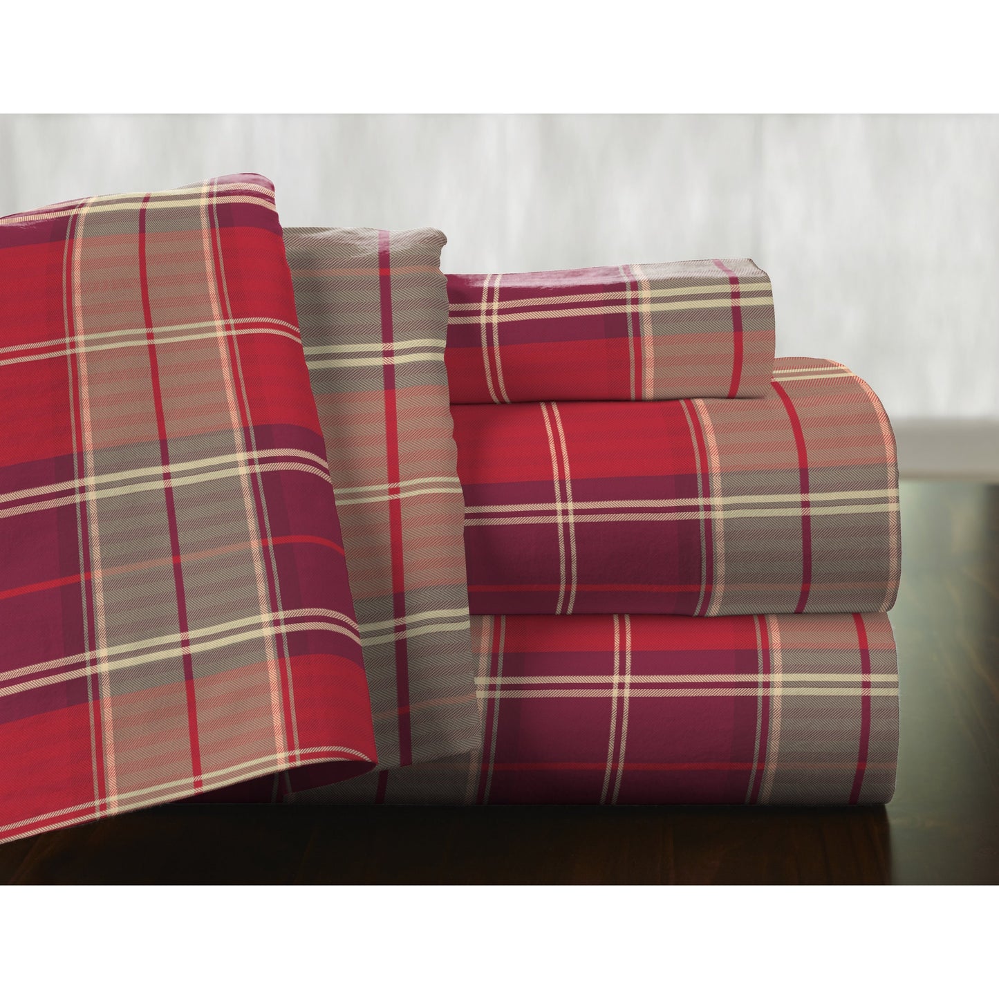 Pointehaven 175 GSM Cotton Flannel Bed Sheet Set with Oversized Sheets