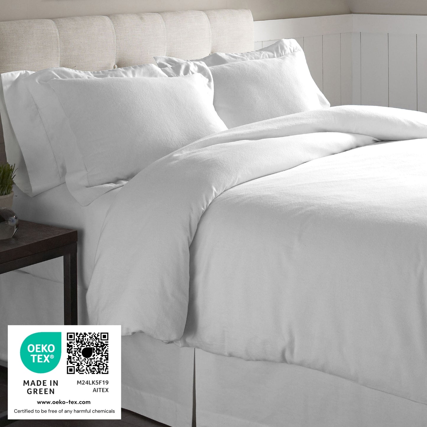 Pointehaven 175 GSM Cotton Flannel Bed Sheet Set with Oversized Sheets
