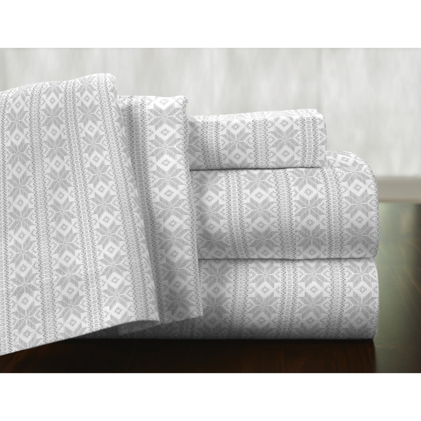 Pointehaven 175 GSM Cotton Flannel Bed Sheet Set with Oversized Sheets