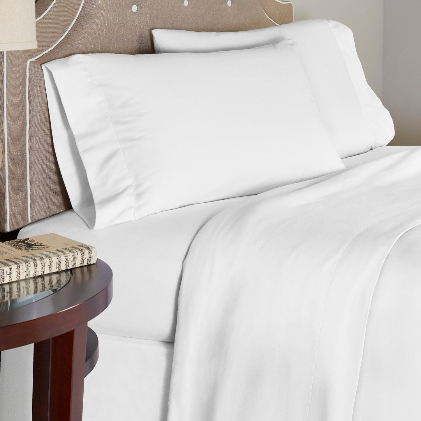 Pointehaven 175 GSM Cotton Flannel Bed Sheet Set with Oversized Sheets