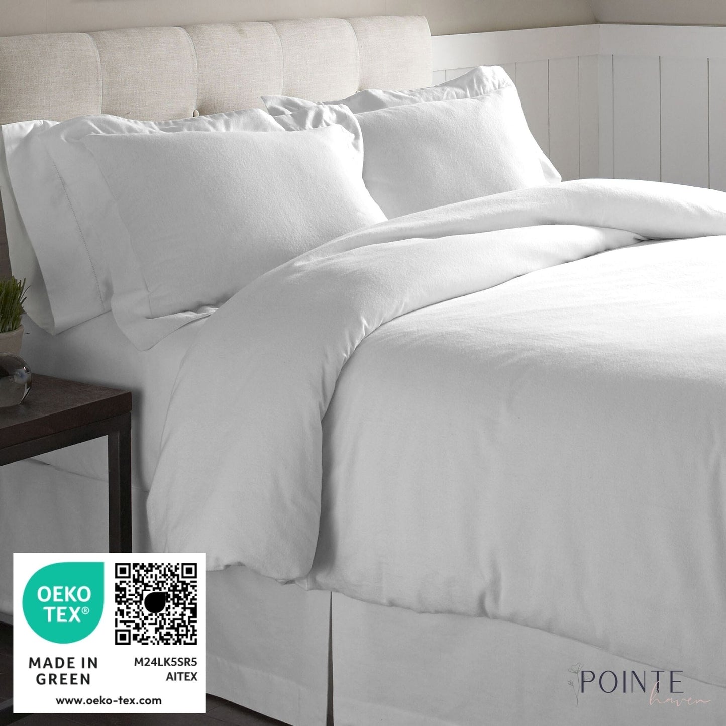 Pointehaven 200 GSM Superior Heavyweight Flannel Cotton Deep Pocket Bed Sheet Set