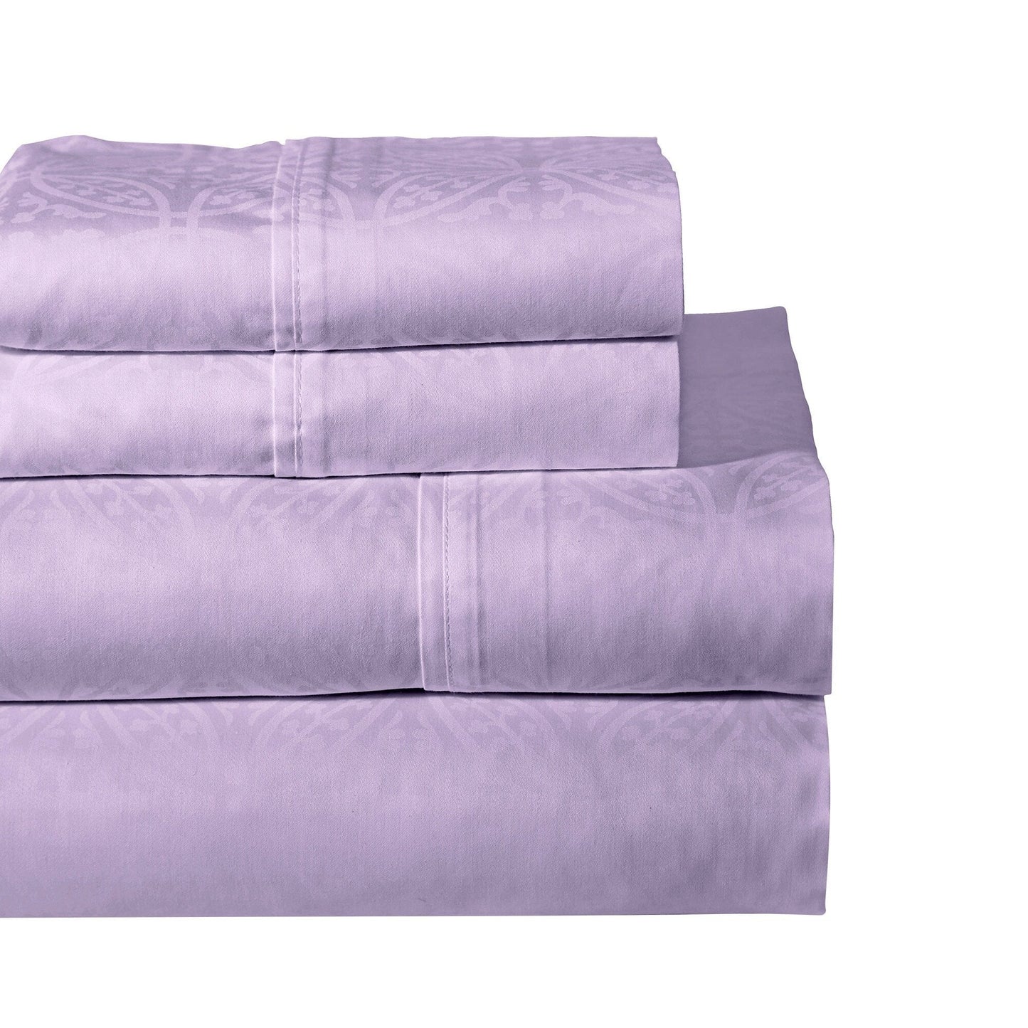 Pointehaven 300 Thread Count Combed Cotton Tone-on-Tone Printed Bed Sheet Set