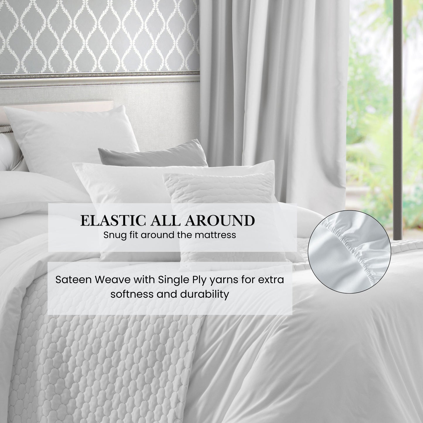 Pointehaven 500 Thread Count Long Staple Cotton Extra Deep Pocket Bed Sheet Set