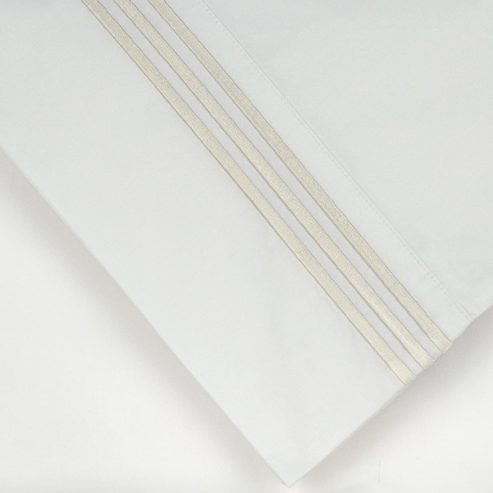 Pointehaven Egyptian Cotton Embroidered Percale Pillowcases (Set of 2)