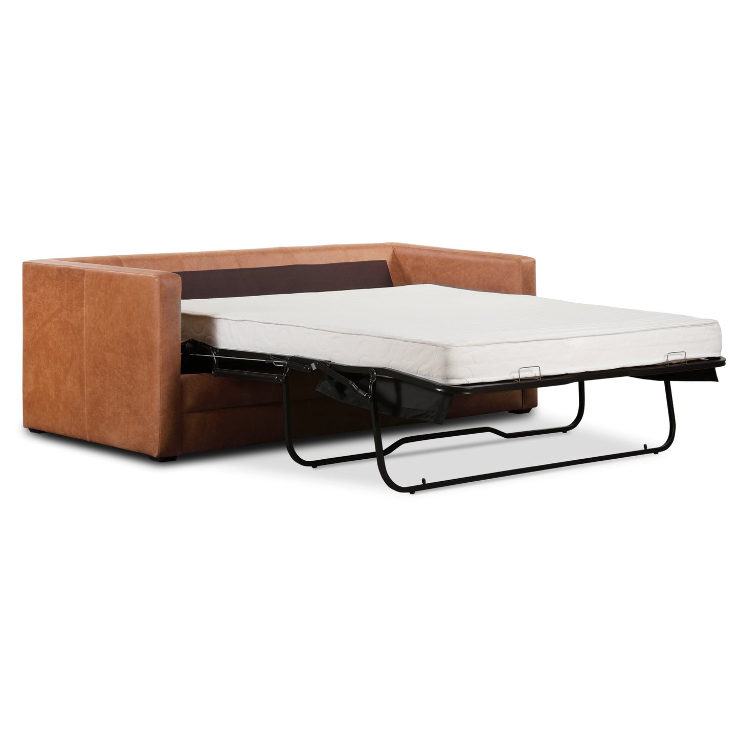 Canapé-lit convertible en cuir pleine fleur Napa 82 de Poly & Bark