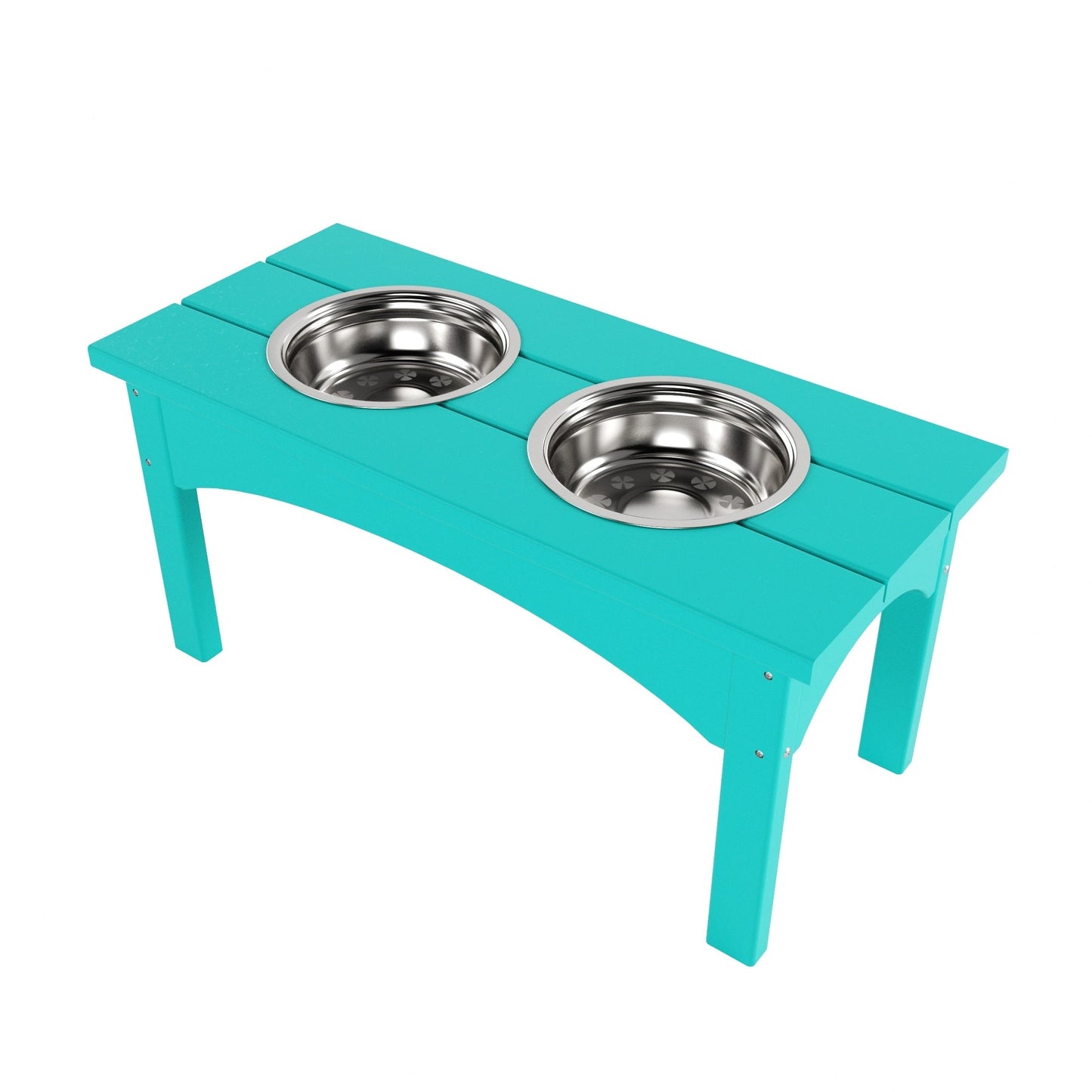 Polytrends Elevated Pet Feeder with Stainless Steel Bowls - N/A