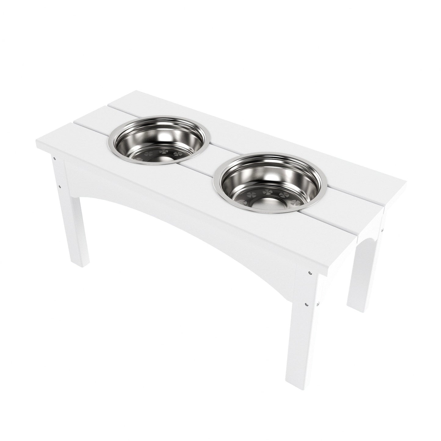 Polytrends Elevated Pet Feeder with Stainless Steel Bowls - N/A
