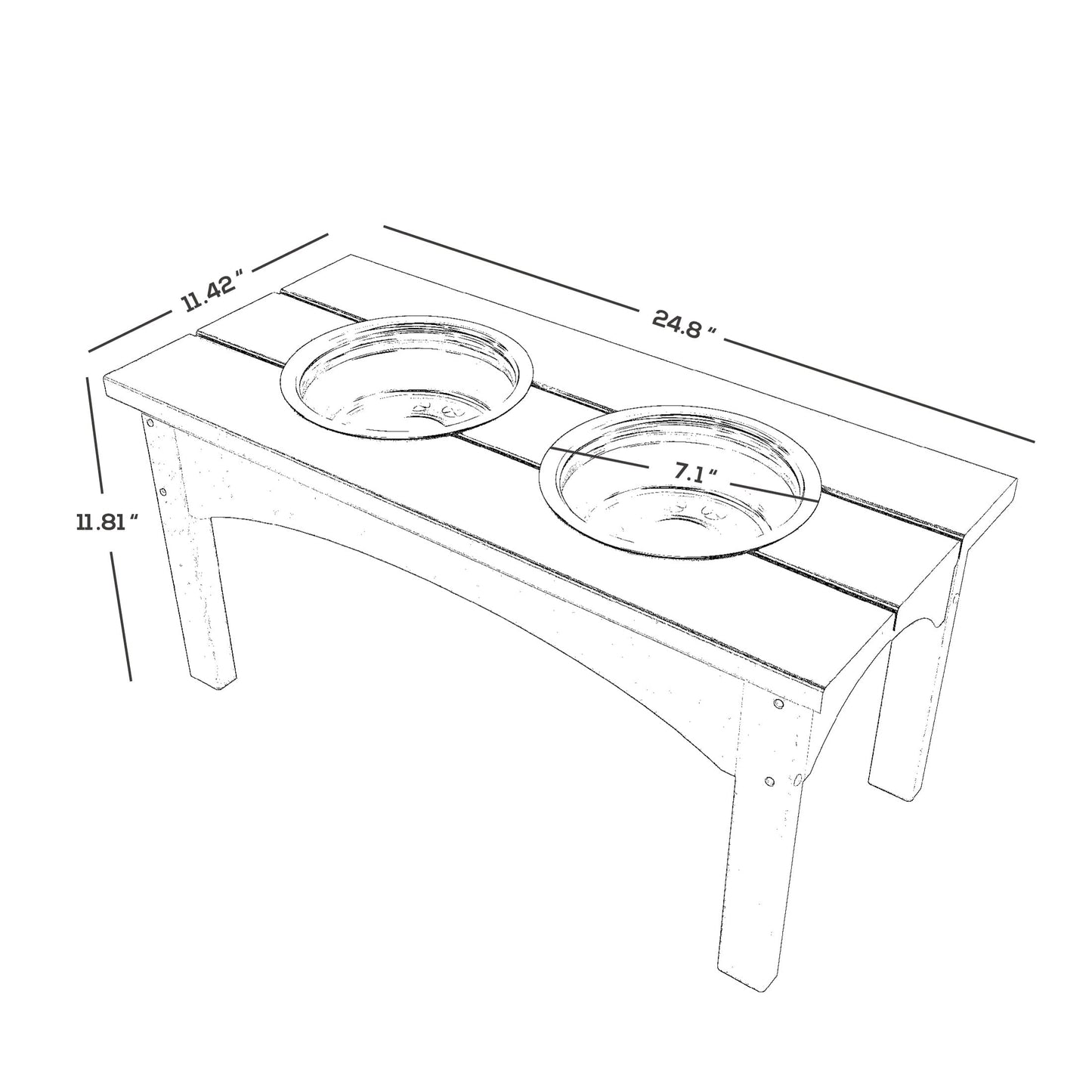 Polytrends Elevated Pet Feeder with Stainless Steel Bowls - N/A