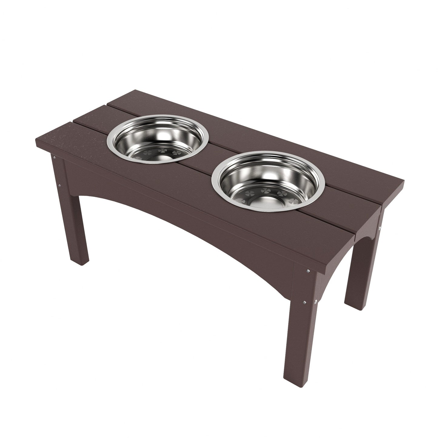 Polytrends Elevated Pet Feeder with Stainless Steel Bowls - N/A