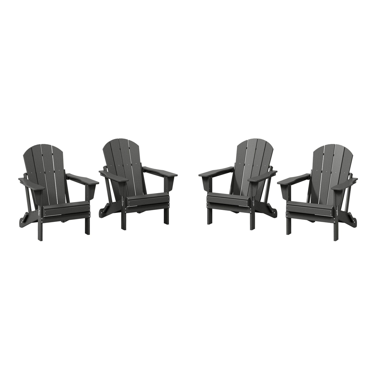 Polytrends Laguna Weather Resistant Outdoor Patio Folding Adirondack Chairs (Set of 4)