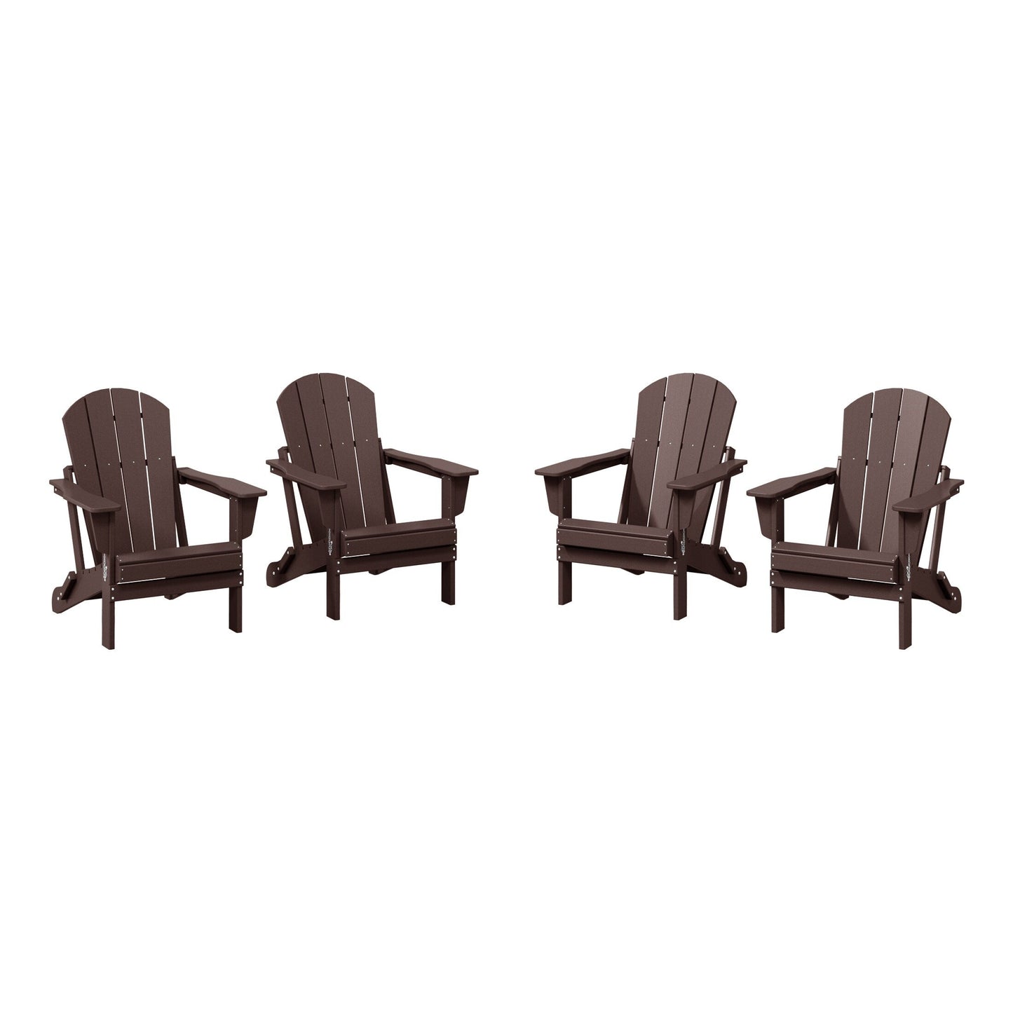 Polytrends Laguna Weather Resistant Outdoor Patio Folding Adirondack Chairs (Set of 4)