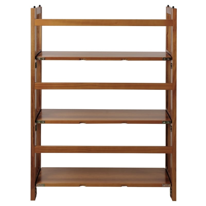 Porch & Den Edgemont 100% Solid Wood Folding Stackable 27.5-inch Bookcase