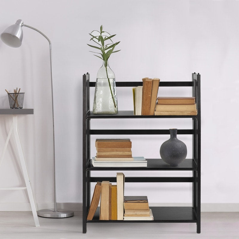 Porch & Den Edgemont 100% Solid Wood Folding Stackable 27.5-inch Bookcase