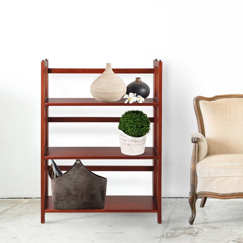 Porch & Den Edgemont 100% Solid Wood Folding Stackable 27.5-inch Bookcase