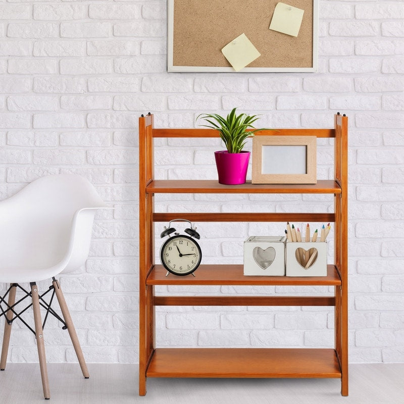 Porch & Den Edgemont 100% Solid Wood Folding Stackable 27.5-inch Bookcase