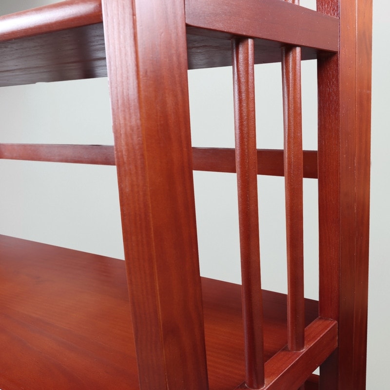 Porch & Den Edgemont 100% Solid Wood Folding Stackable 27.5-inch Bookcase