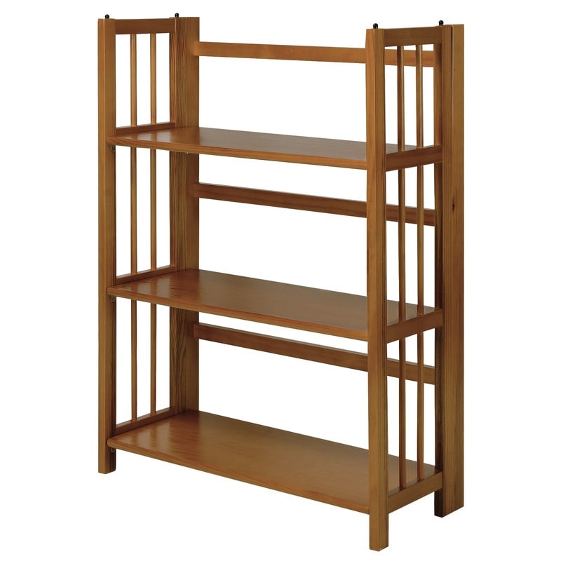 Porch & Den Edgemont 100% Solid Wood Folding Stackable 27.5-inch Bookcase