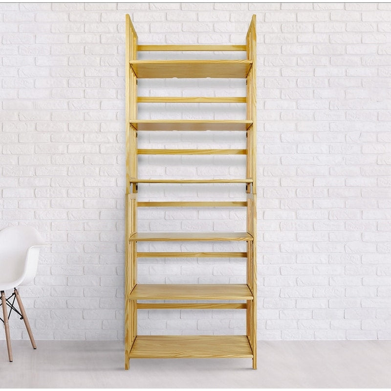 Porch & Den Edgemont 100% Solid Wood Folding Stackable 27.5-inch Bookcase