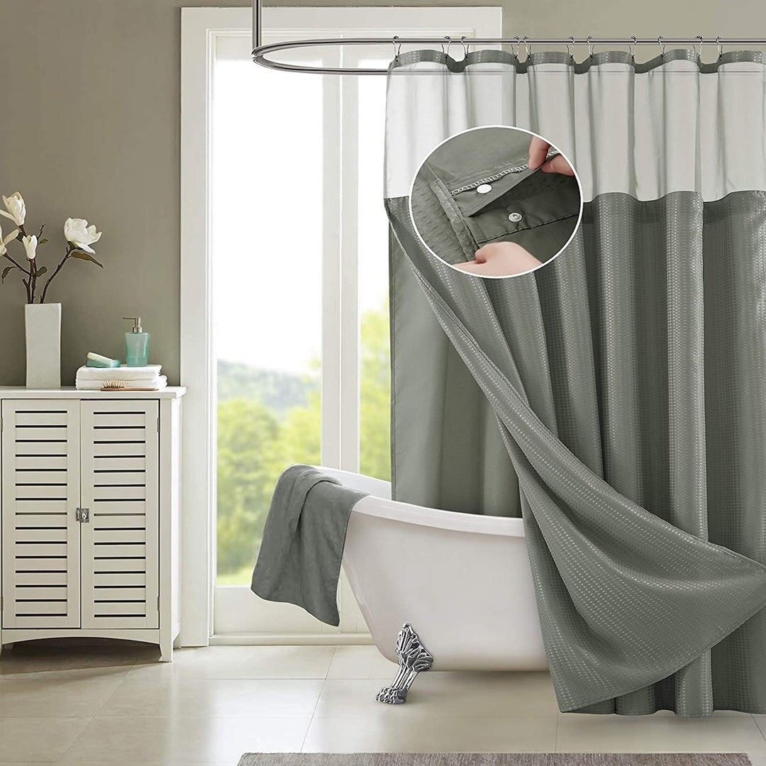 Porch & Den Roycroft Hotel Shower Curtain with Detachable Liner