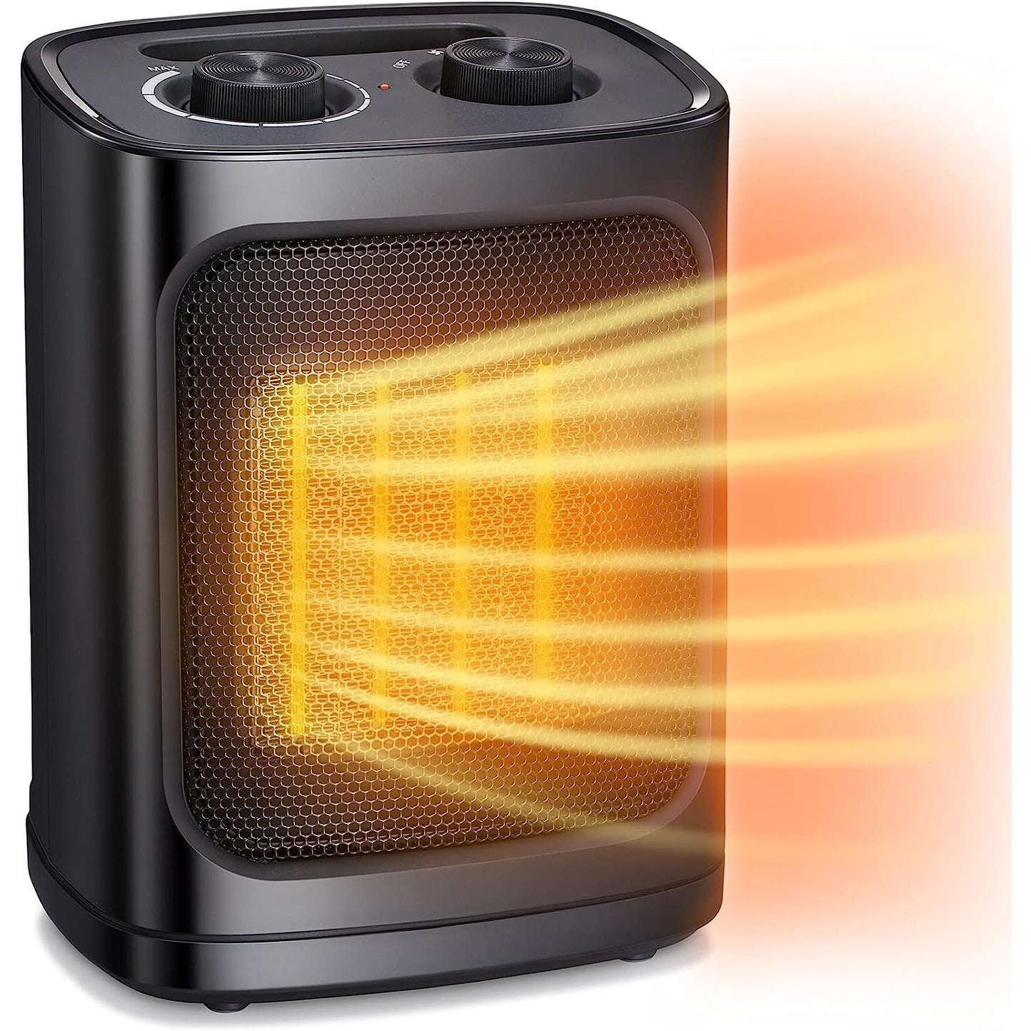 Portable Electric Heater Ceramic Fan Small Mini Heaters Indoor Use ETL Certified 3 Modes Thermostat - 7.28D x 6.5W x 9.65H