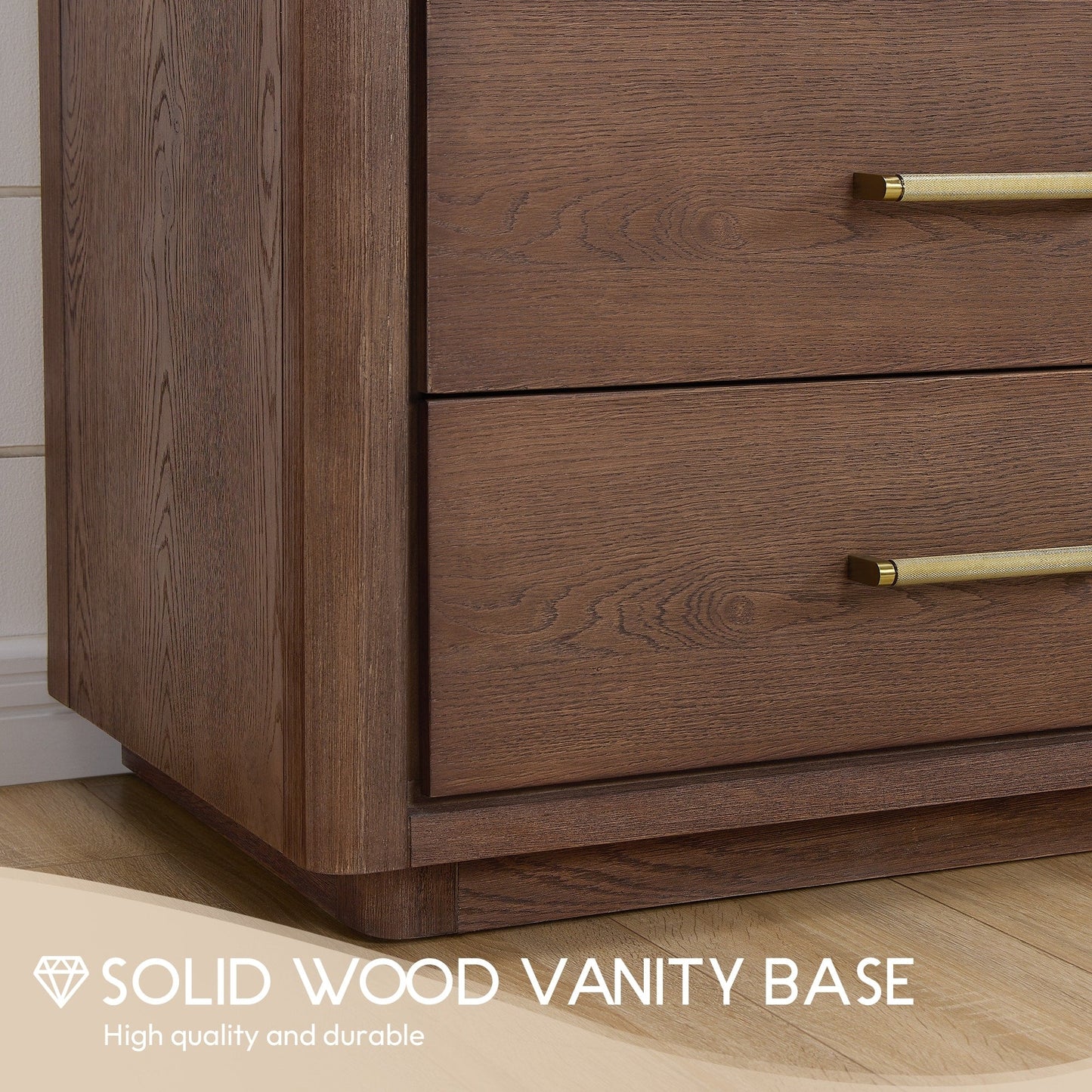 Porto Bath Vanity with White Quartz Stone Top without Mirror