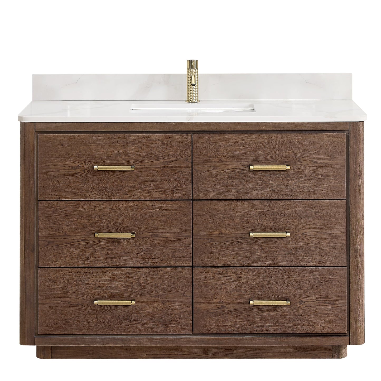 Porto Bath Vanity with White Quartz Stone Top without Mirror