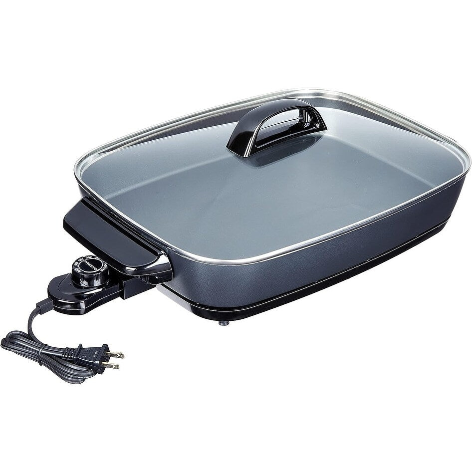 Presto 16 in. Electric Slimline Skillet with Glass Cover