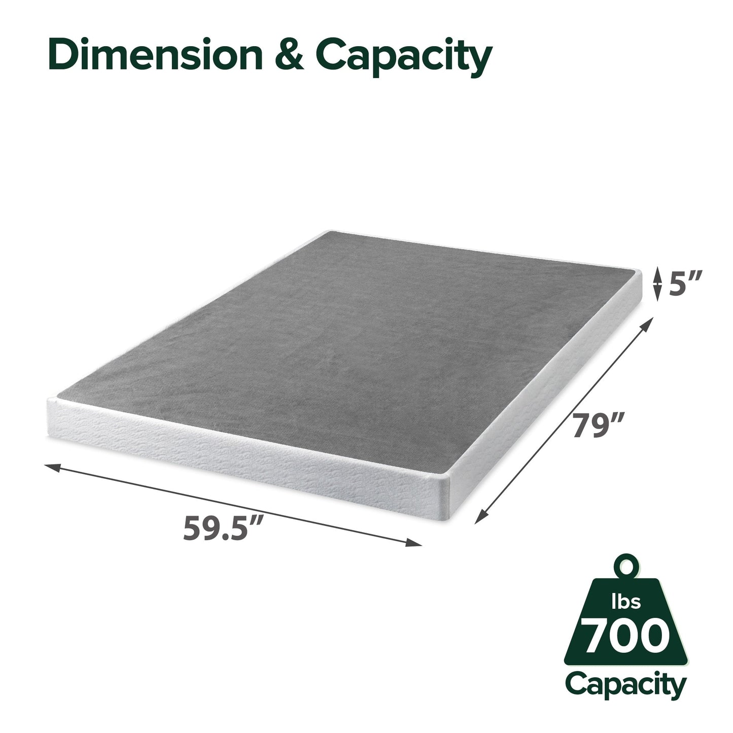 Priage by ZINUS 5 Inch Metal Smart BoxSpring® with Quick Assembly