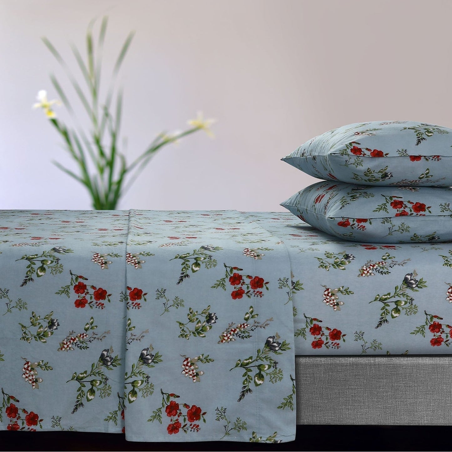 Soft 170-GSM Cotton Flannel Printed Extra Deep Pocket Sheet Set