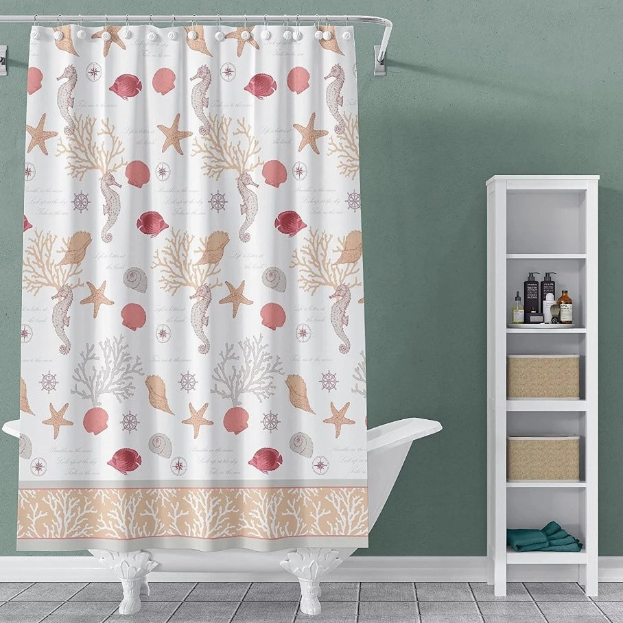 Printed Canvas Shower Curtain Polyester Bathroom Decor Beautiful Colorful Design 70 x 70