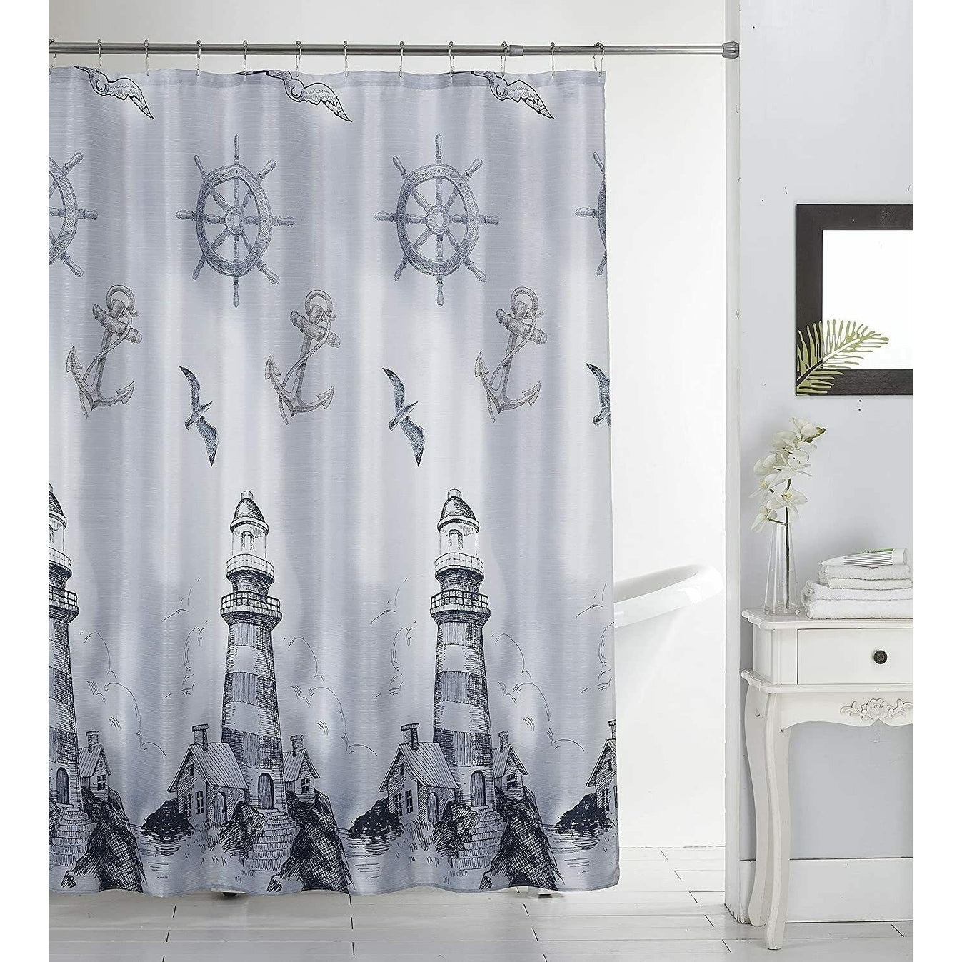 Printed Canvas Shower Curtain Polyester Bathroom Decor Beautiful Colorful Design 70 x 70