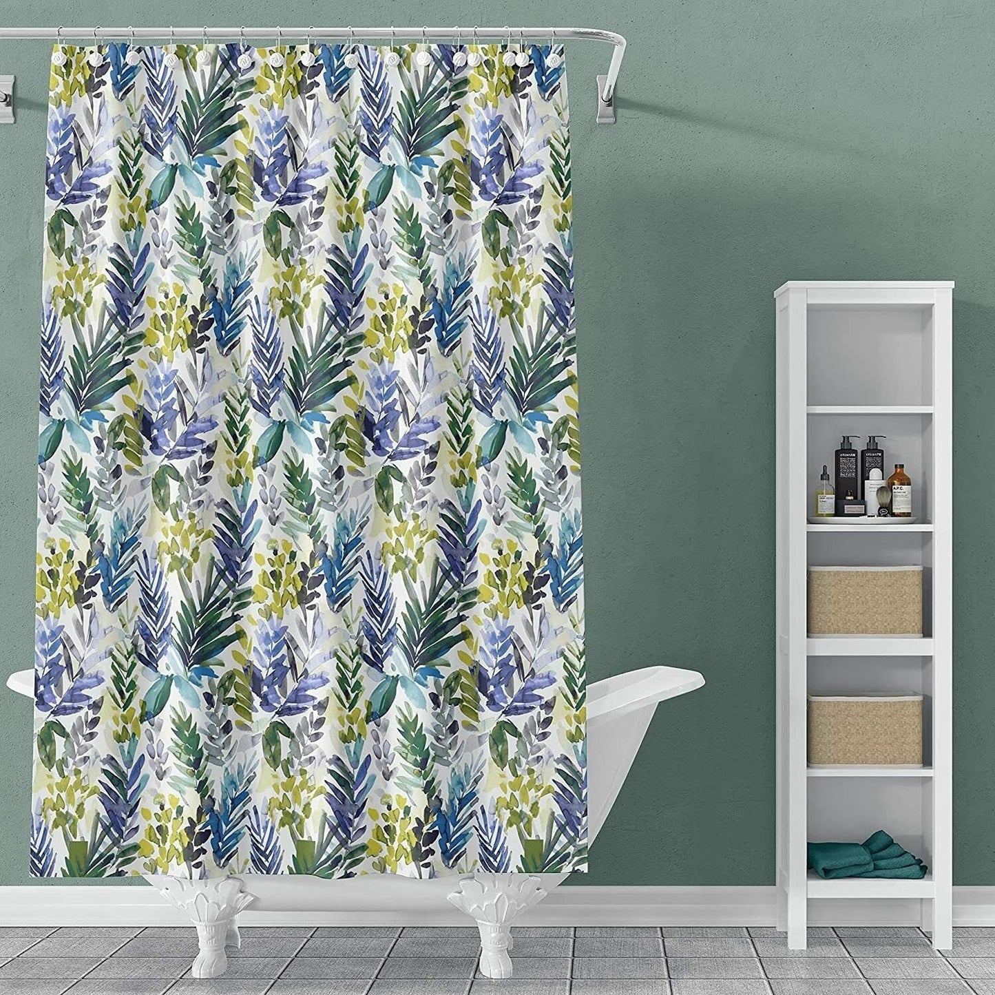 Printed Canvas Shower Curtain Polyester Bathroom Decor Beautiful Colorful Design 70 x 70