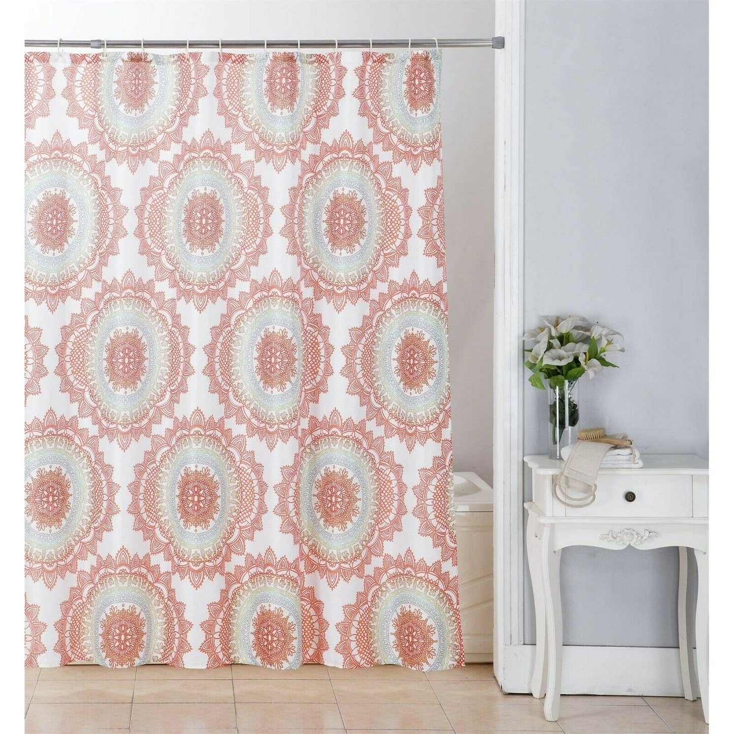 Printed Canvas Shower Curtain Polyester Bathroom Decor Beautiful Colorful Design 70 x 70