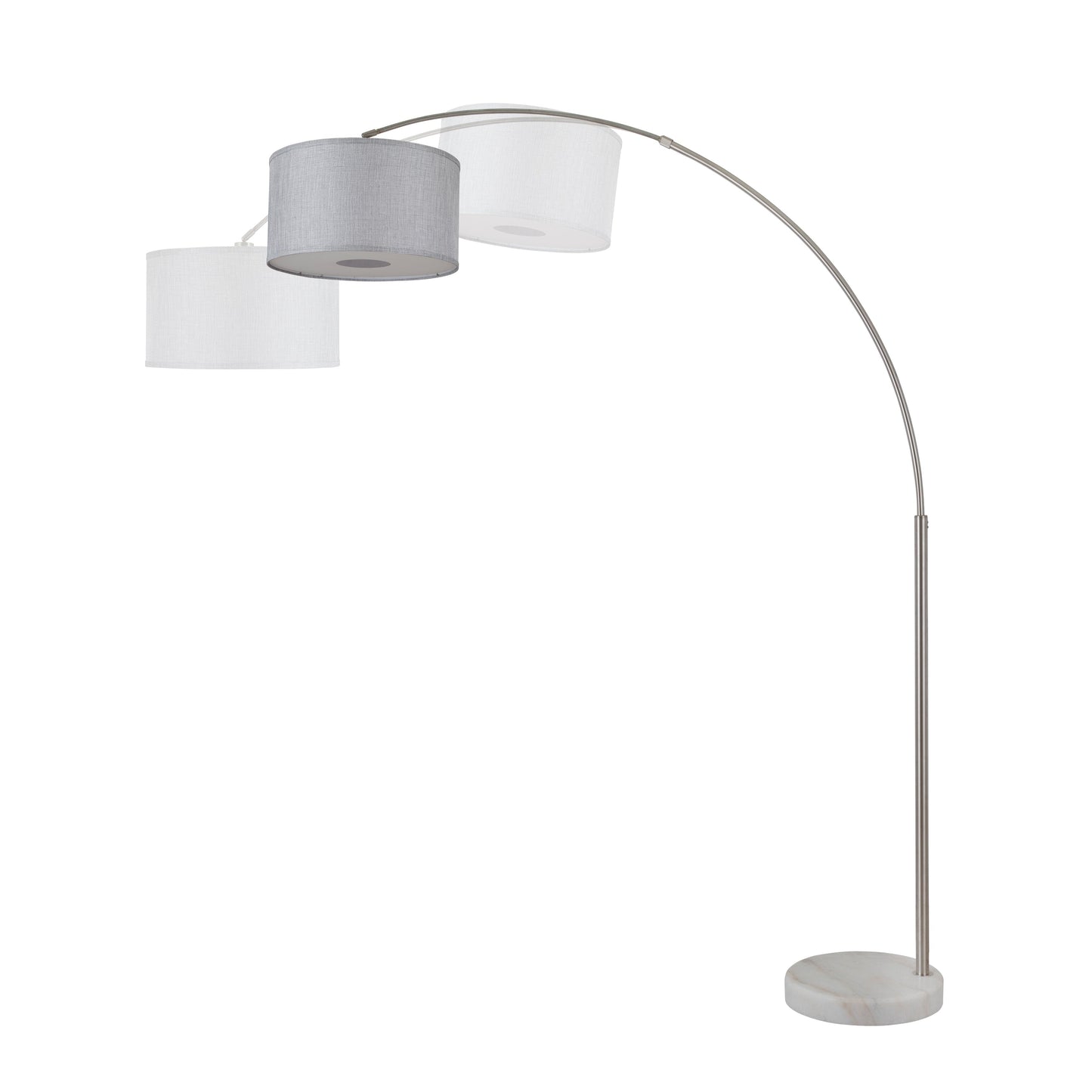 Q-Max 81 Steel Adjustable Arching Floor Lamp With Extra Large Shade and Marble Base