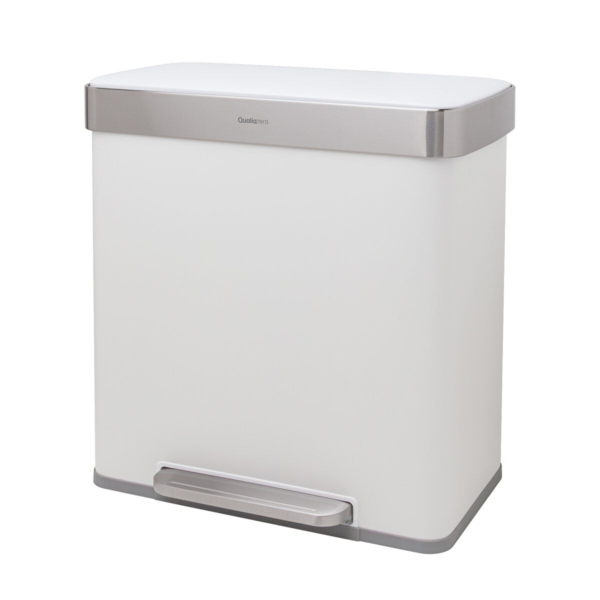Qualiazero 16 Gal (8 Gal dual unit) Rectangular Recycle Step Can - Stainless Steel