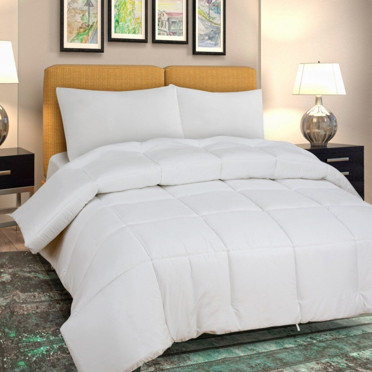 ROYALE King Comforter - All Season Down Alternative Bedding Comforter - Lightweight Quilted Comforter (King, Navy)