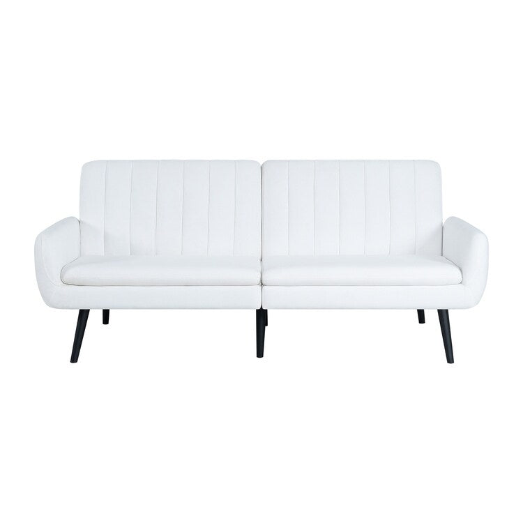 Canapé-lit futon moderne, canapé-lit futon convertible, canapé-lit en lin à dossier divisé pour salon