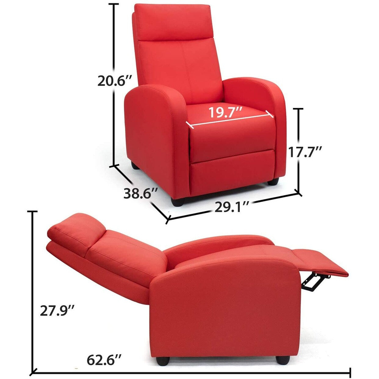 Fauteuil inclinable Homall en cuir synthétique pour salon